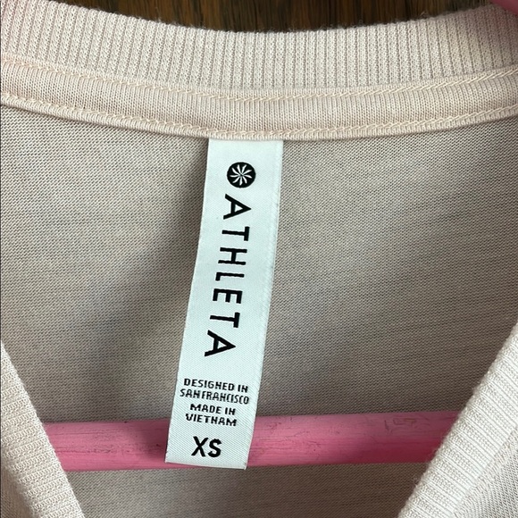 Athleta Light Pink Cloudlight Restore Knit Top XS - Picture 2 of 5